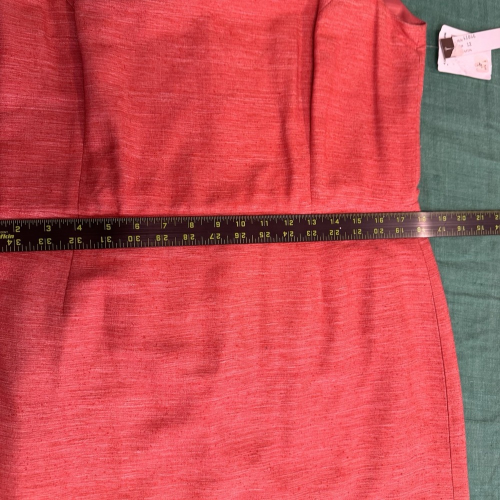 NEW Cynthia Howie Dress Women‎ Size 12 Salmon Pink  Silk Fit Flare Lined Midi - Picture 10 of 12